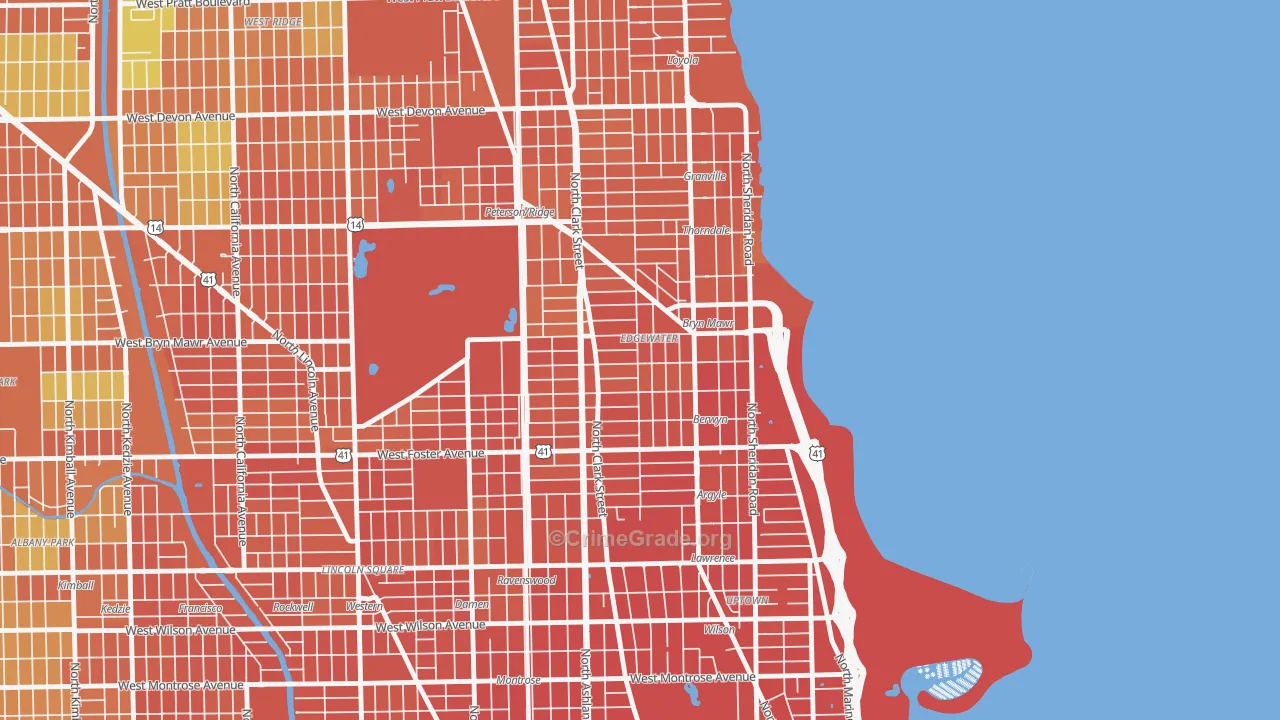 Andersonville, Chicago, IL Map of Vandalism Rates