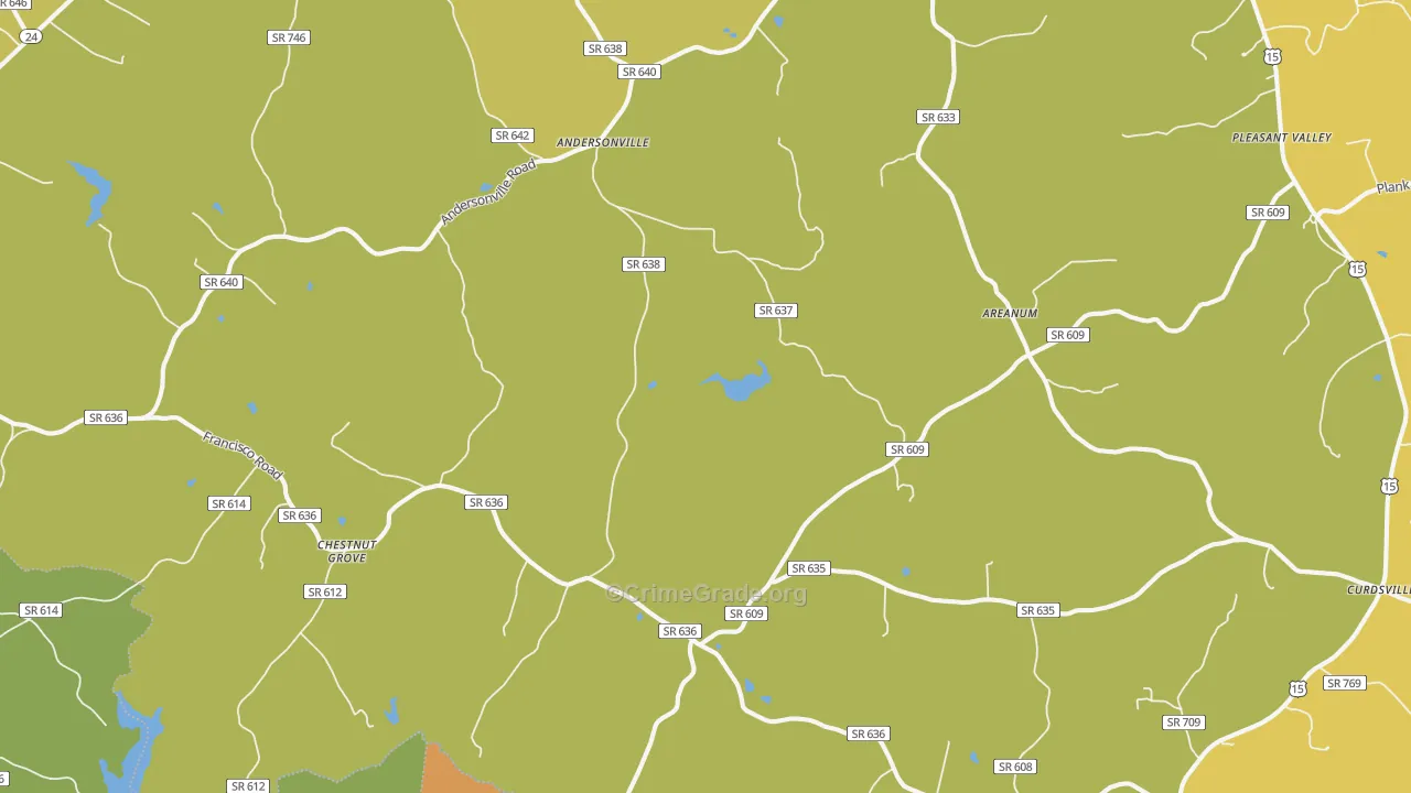 Andersonville, VA Map of Vandalism Rates