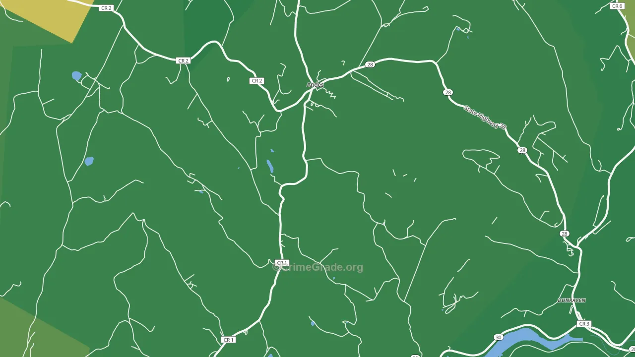 Andes, NY Map of Vandalism Rates