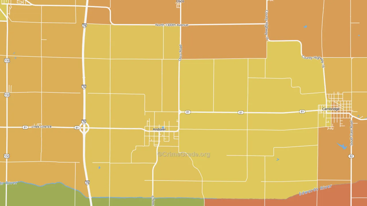 Andover, IL Map of Vandalism Rates