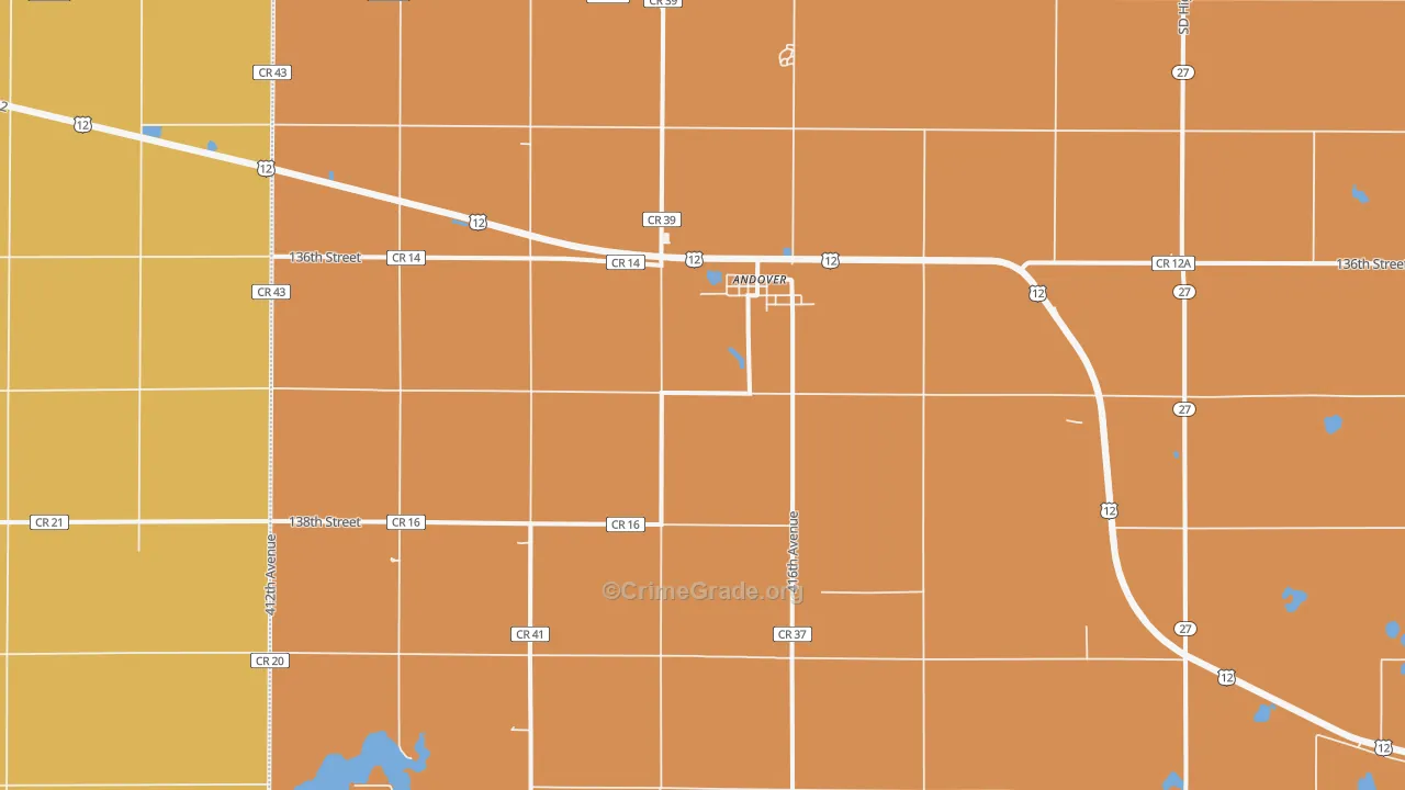 Andover, SD Map of Vandalism Rates