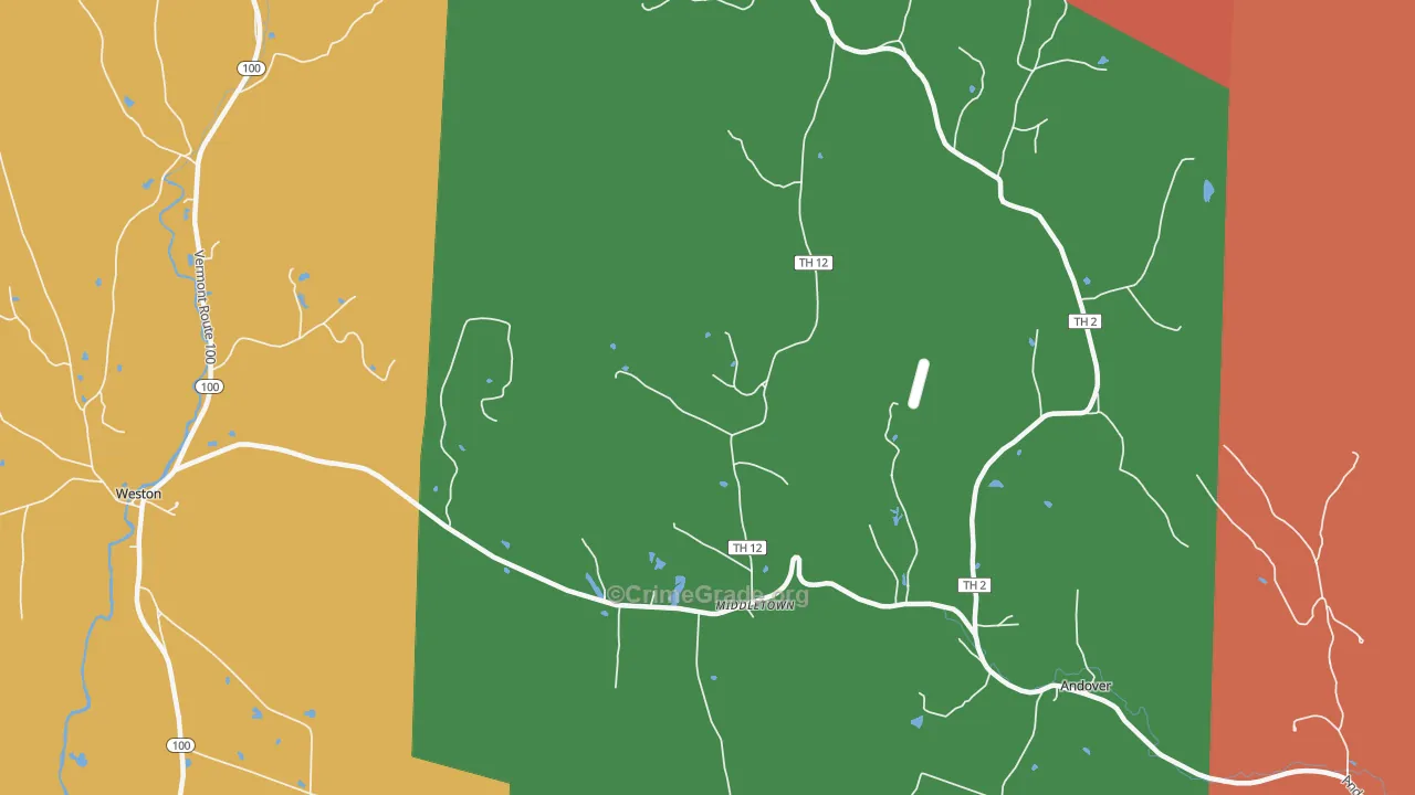 Andover, VT Map of Vandalism Rates