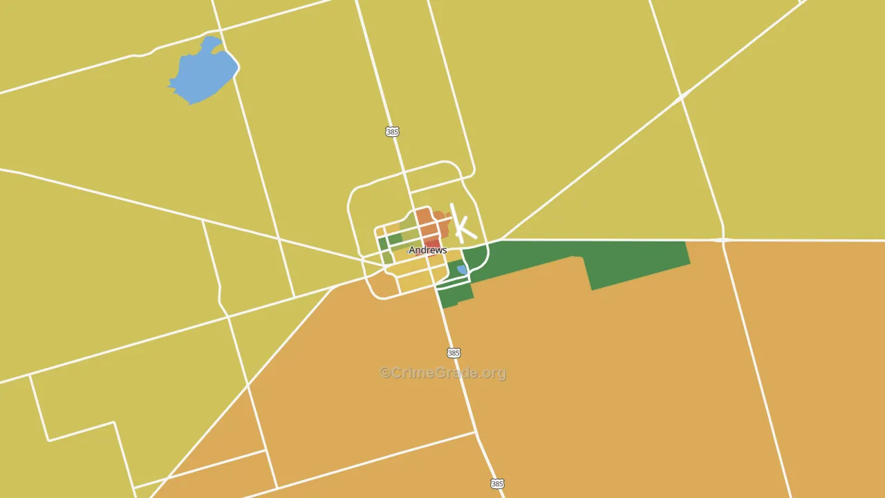 Andrews, TX Map of Vandalism Rates