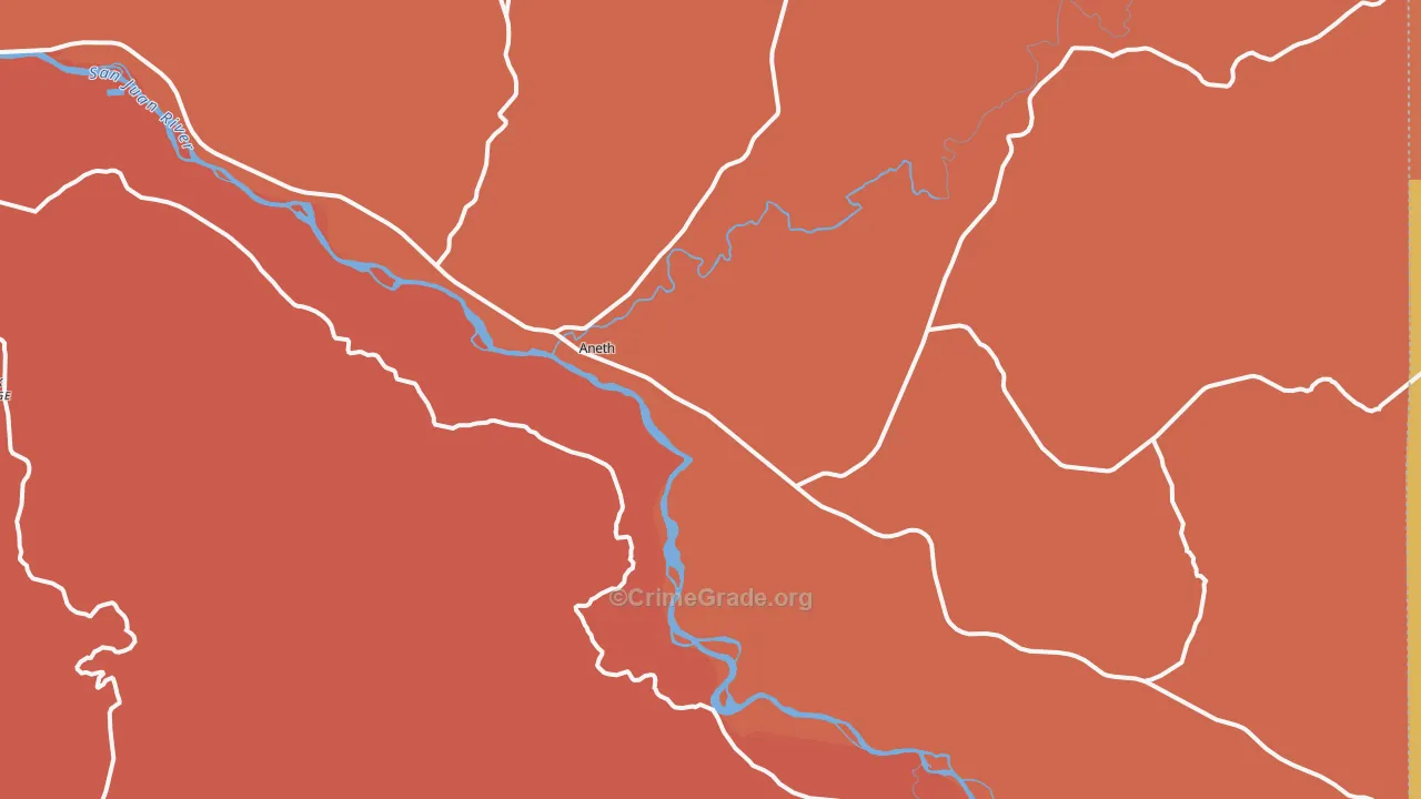 Aneth, UT Map of Vandalism Rates