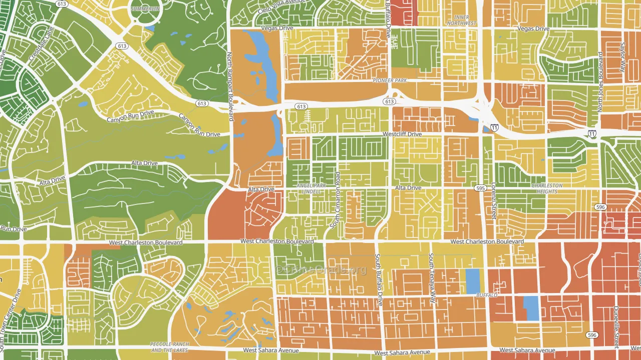 Angel Park Lindell, Las Vegas, NV Map of Vandalism Rates
