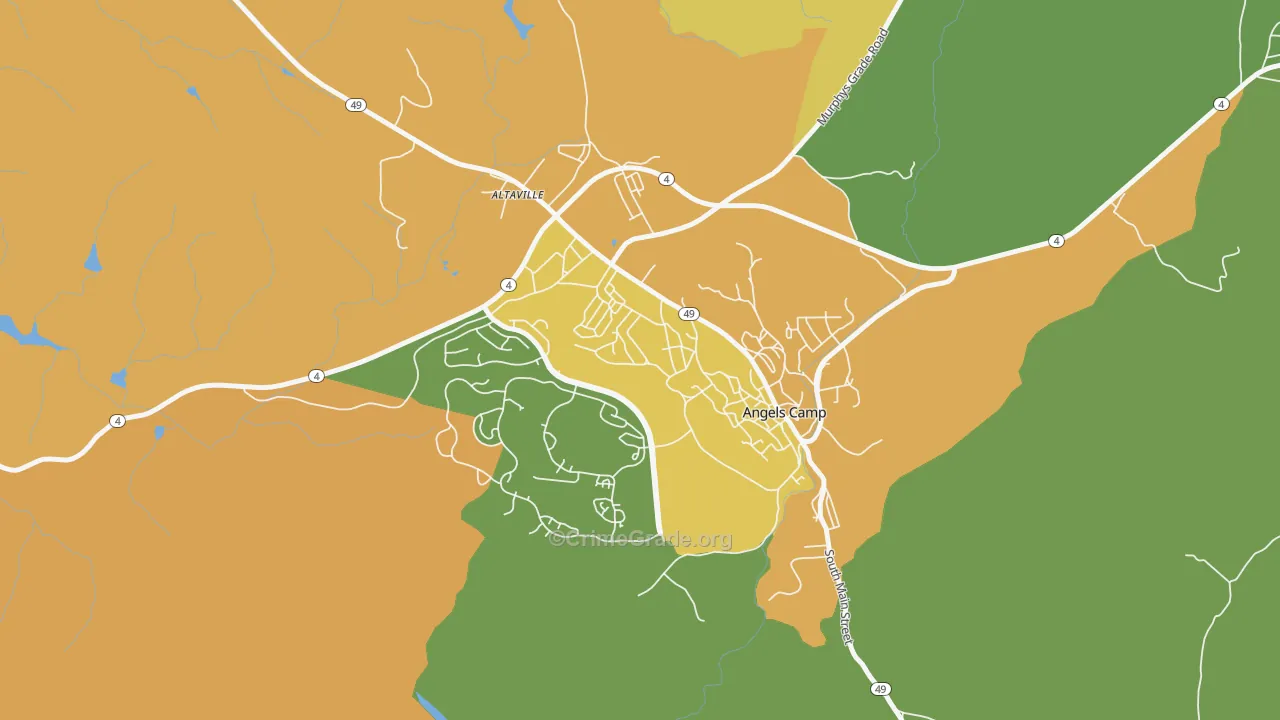 Angels, CA Map of Vandalism Rates
