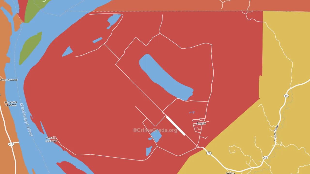 Angola, LA Map of Vandalism Rates