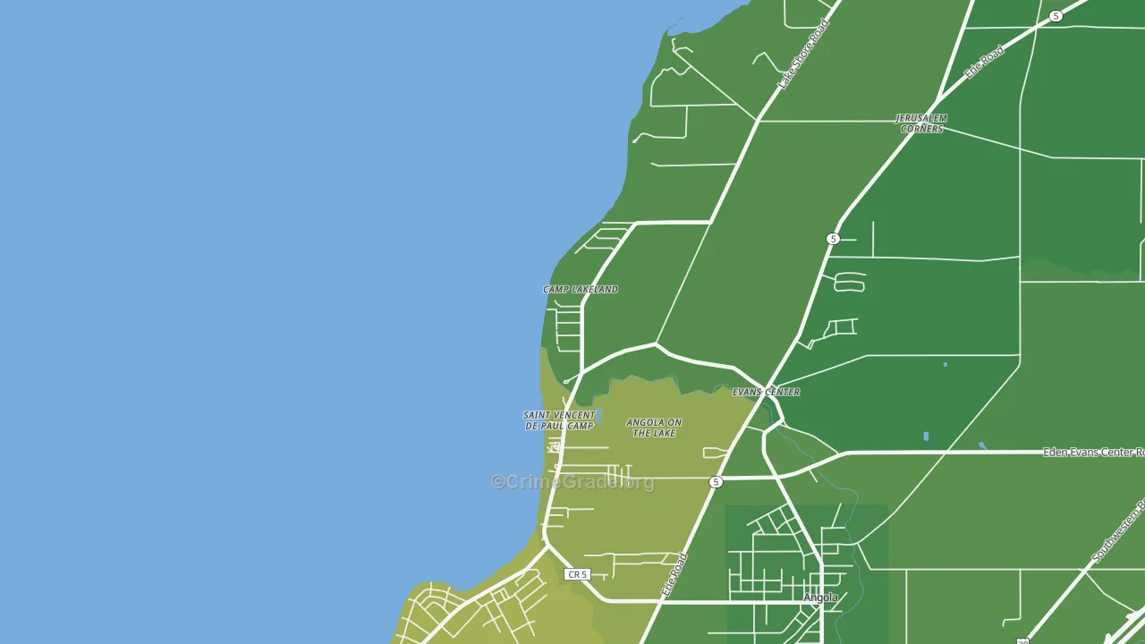 Angola on the Lake, NY Map of Vandalism Rates