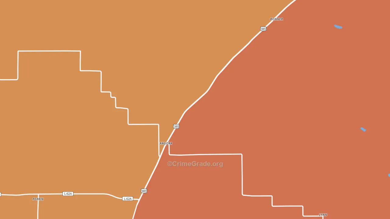 Angora, NE Map of Vandalism Rates