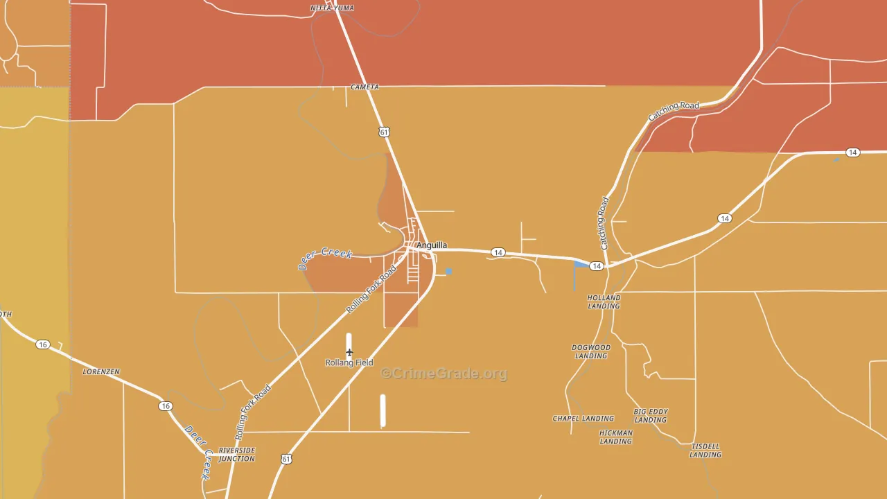 Anguilla, MS Map of Vandalism Rates
