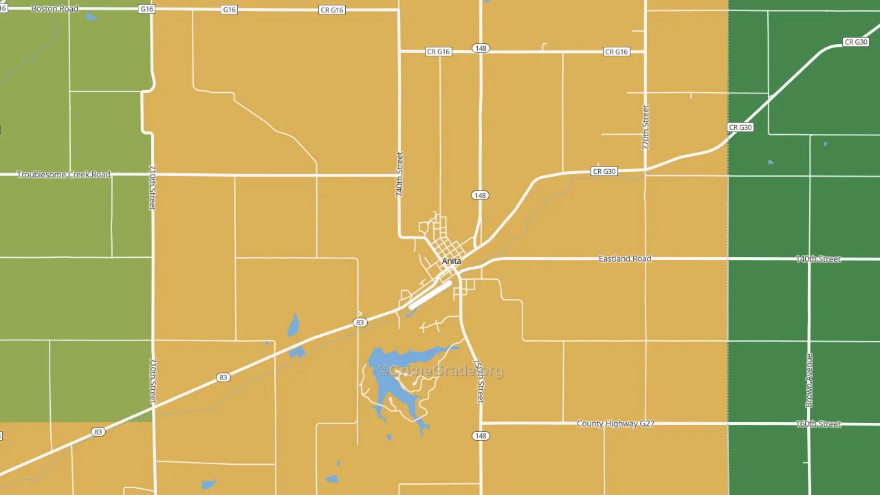 Anita, IA Map of Vandalism Rates