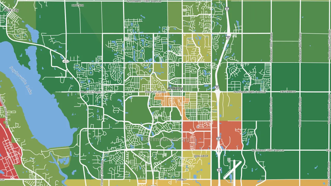 Ankeny, IA Map of Vandalism Rates