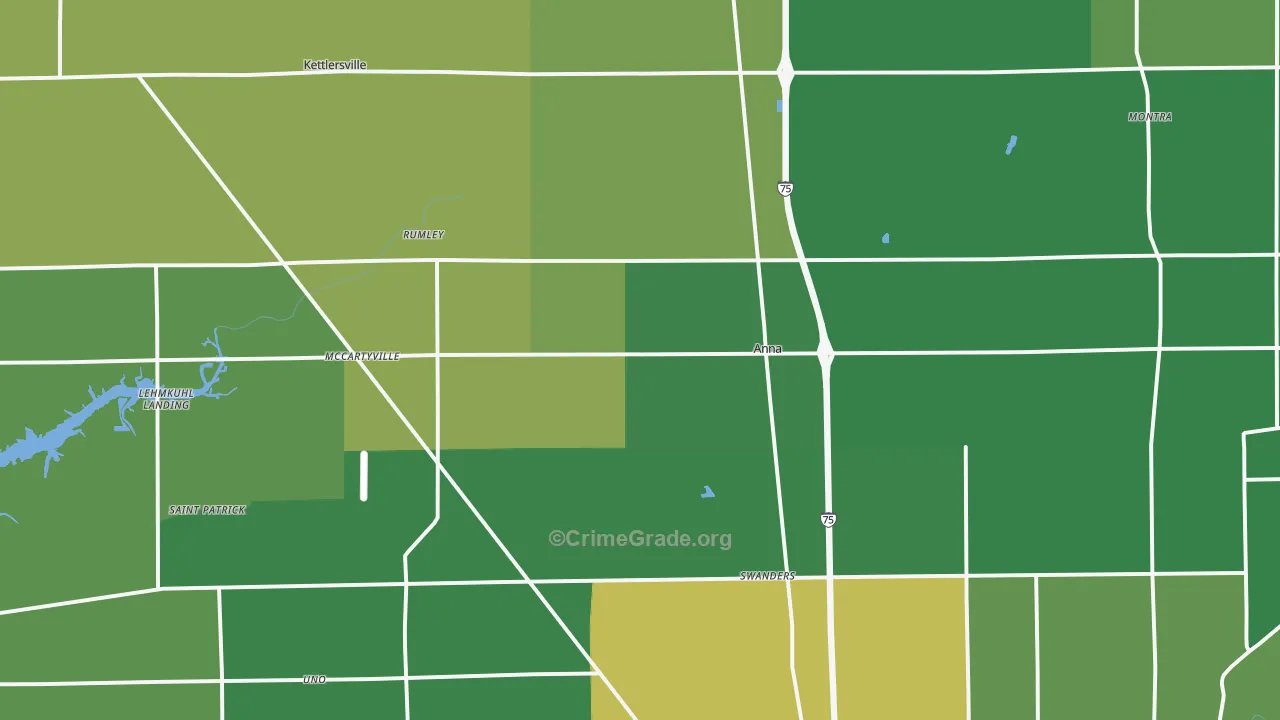 Anna, OH Map of Vandalism Rates