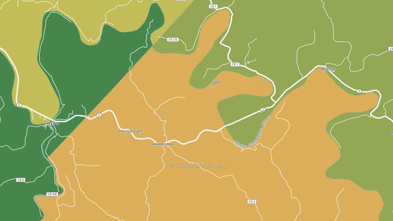 Annamoriah, WV Map of Vandalism Rates