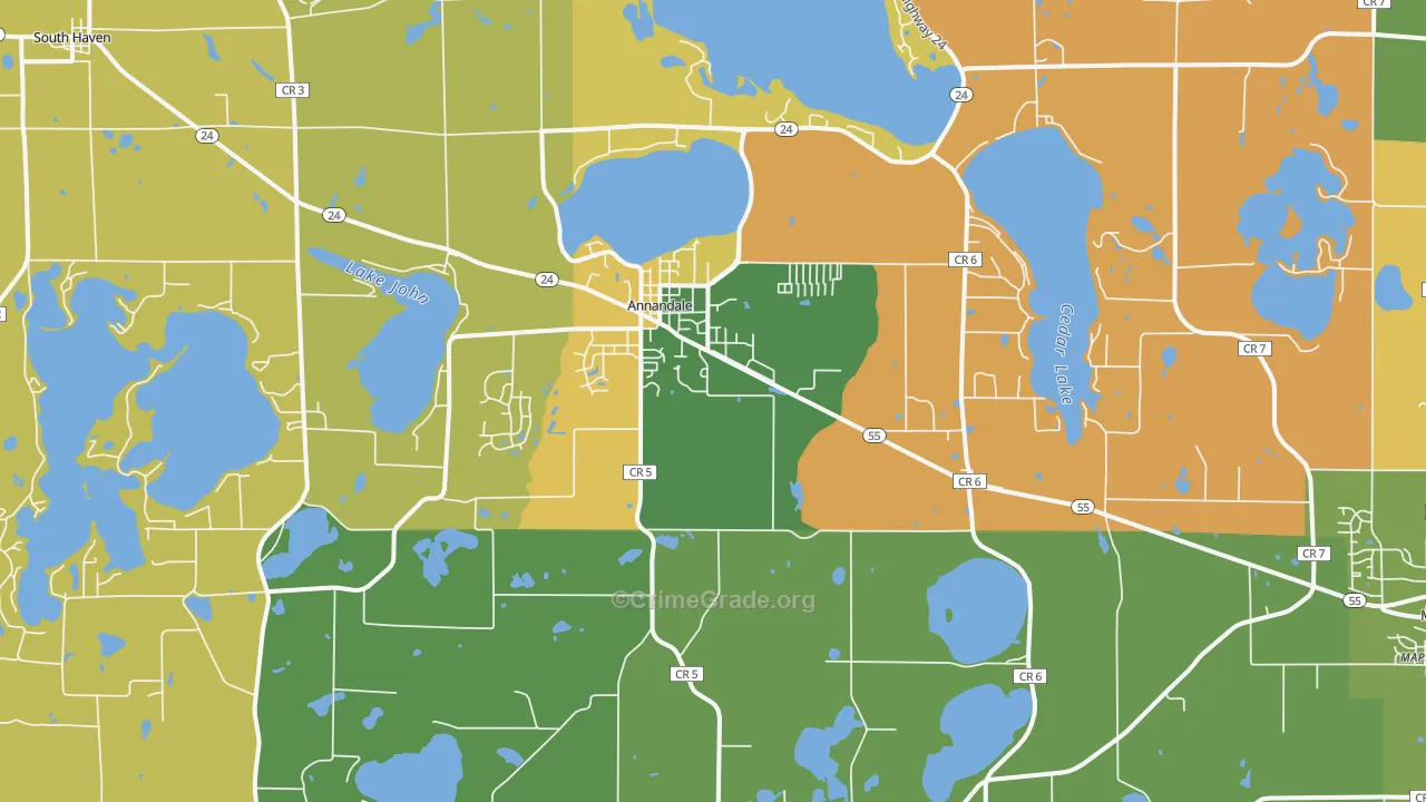 Annandale, MN Map of Vandalism Rates