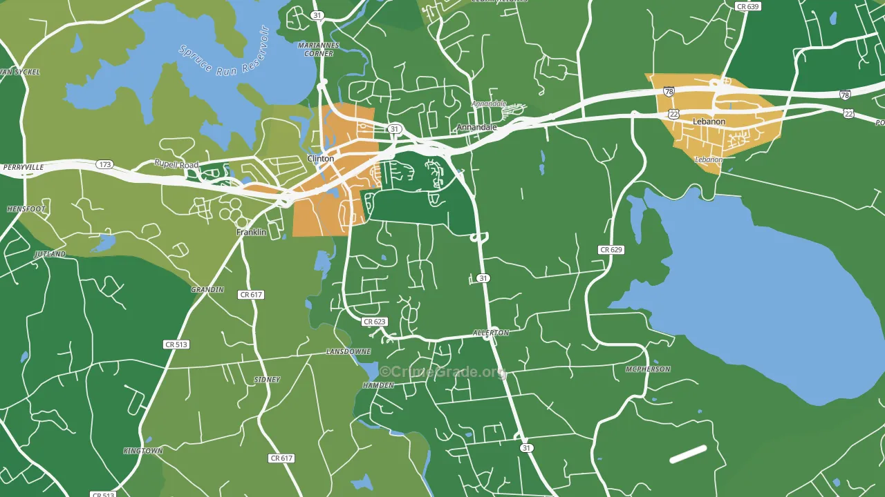 Annandale, NJ Map of Vandalism Rates