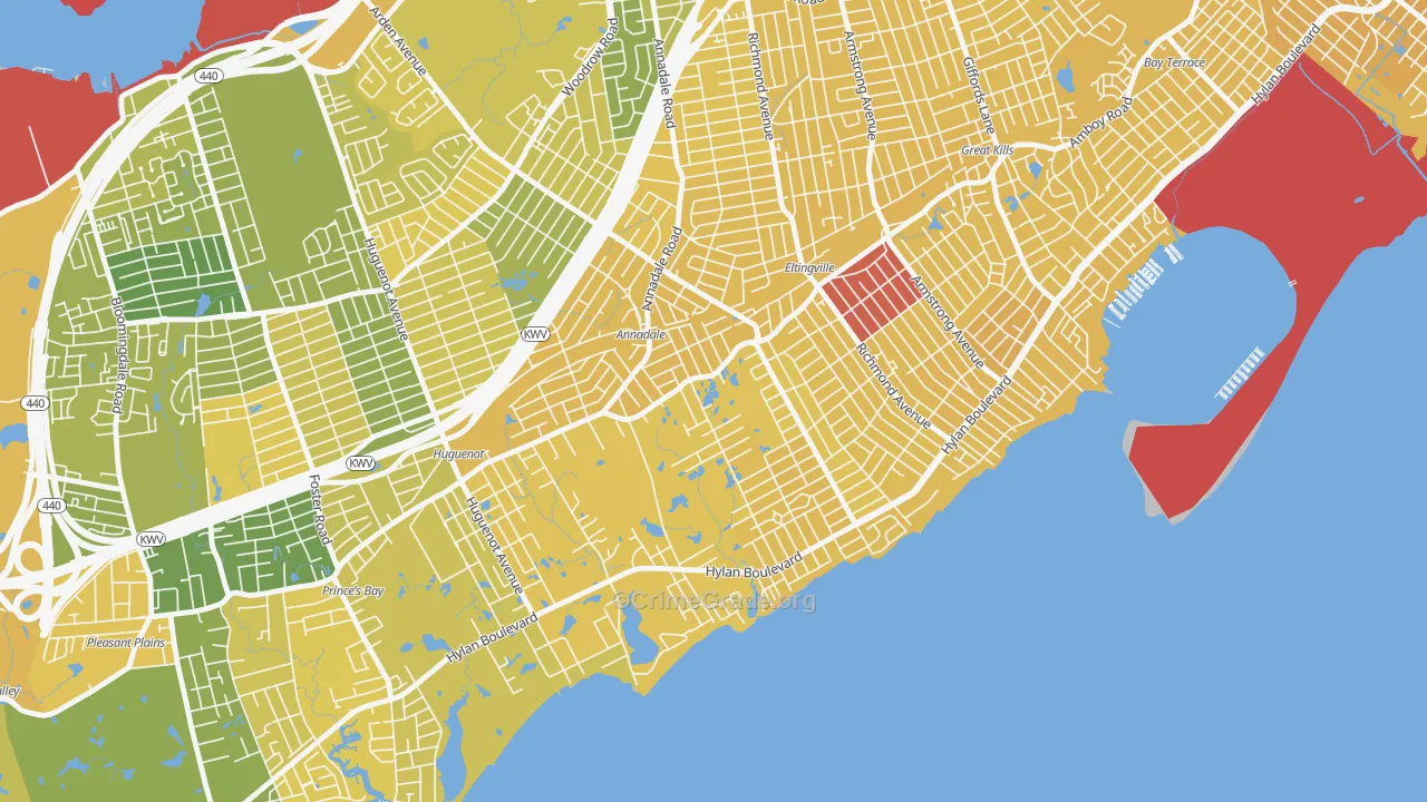 Annandale-on-Hudson, Staten Island, NY Map of Vandalism Rates