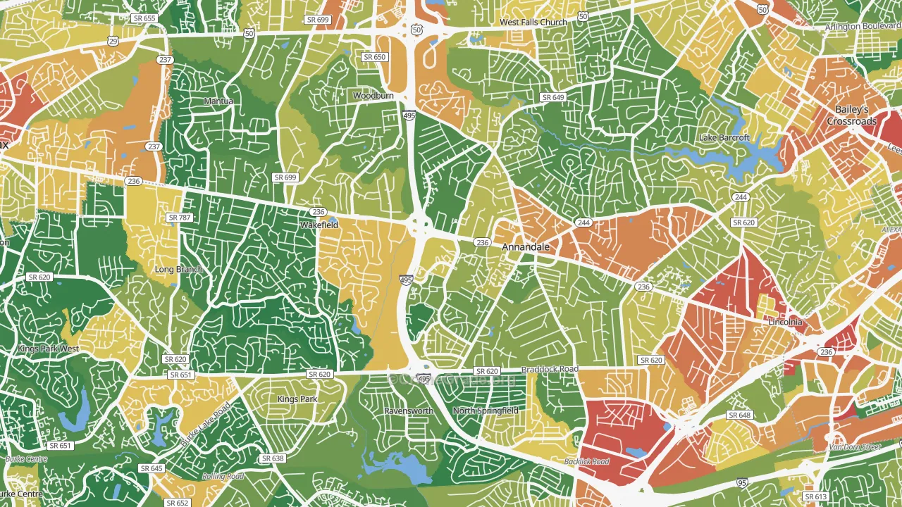 Annandale, VA Map of Vandalism Rates