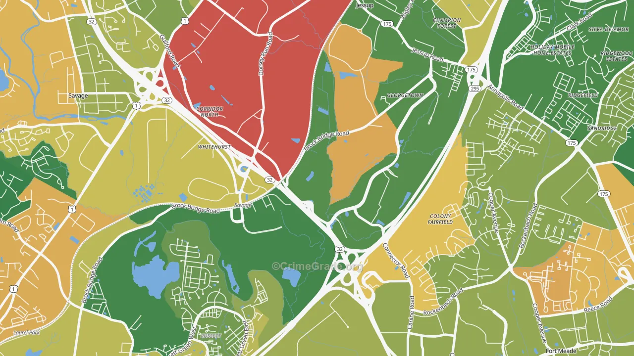 Annapolis Junction, MD Map of Vandalism Rates