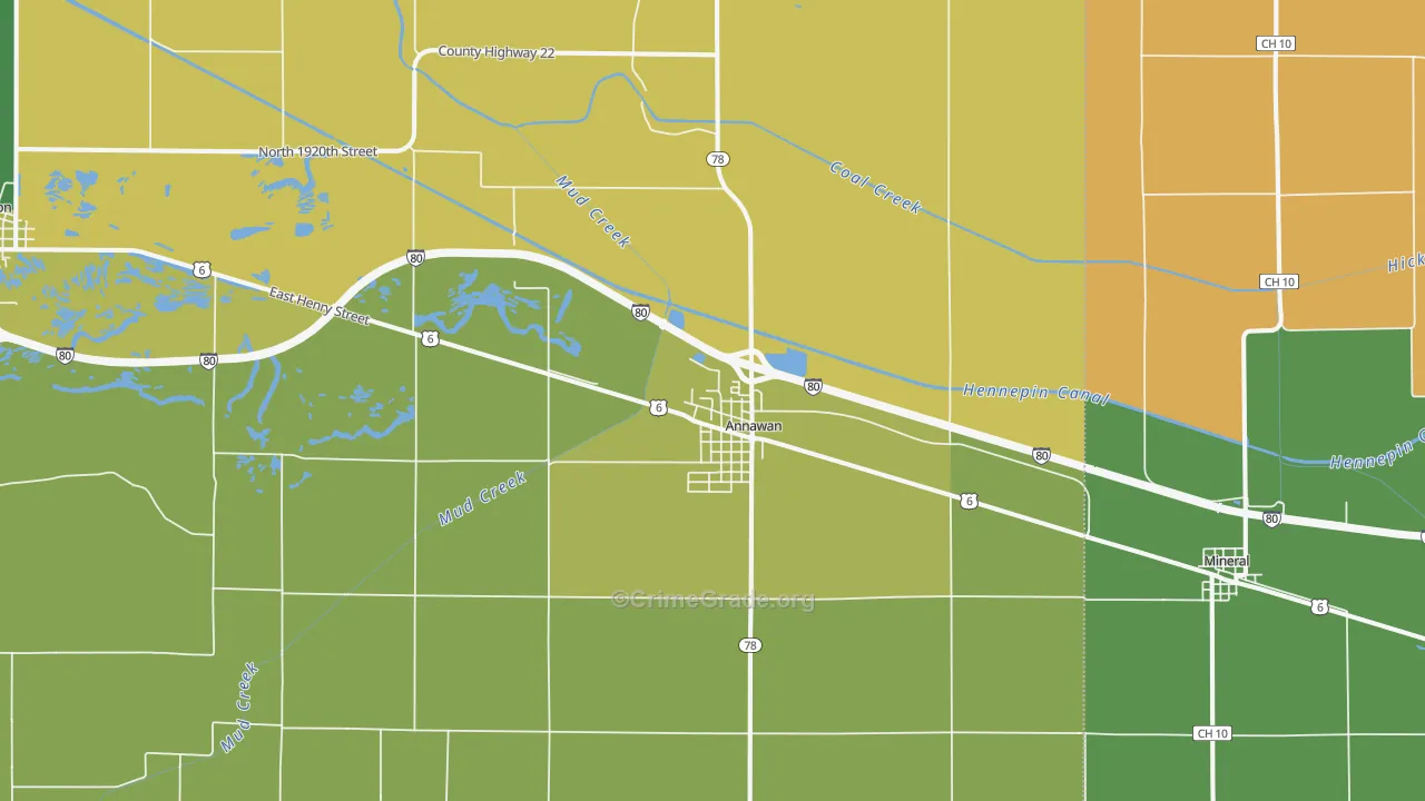 Annawan, IL Map of Vandalism Rates