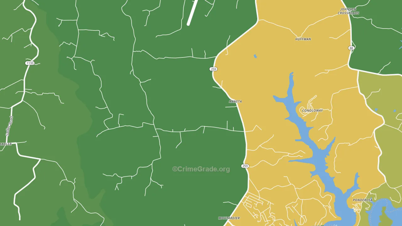 Anneta, KY Map of Vandalism Rates