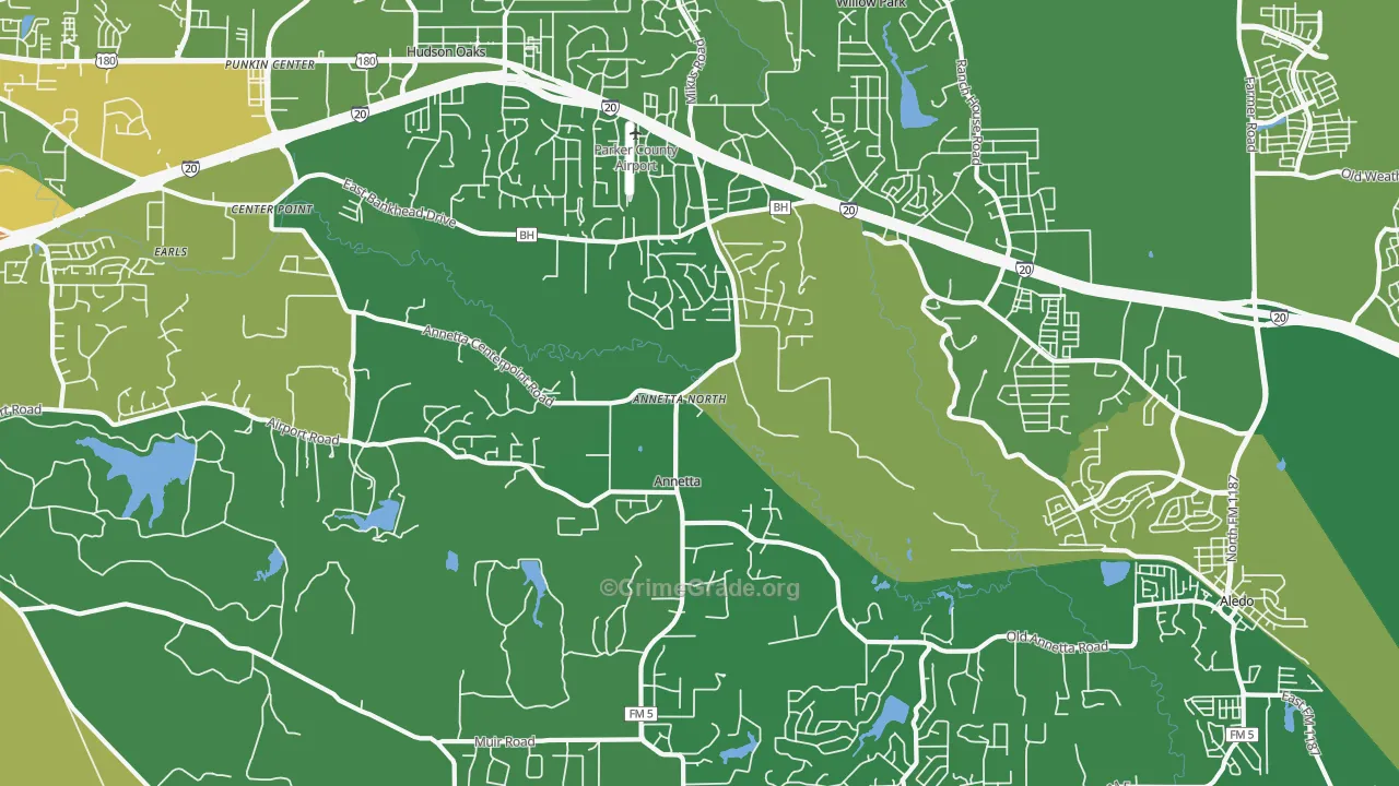 Annetta North, TX Map of Vandalism Rates