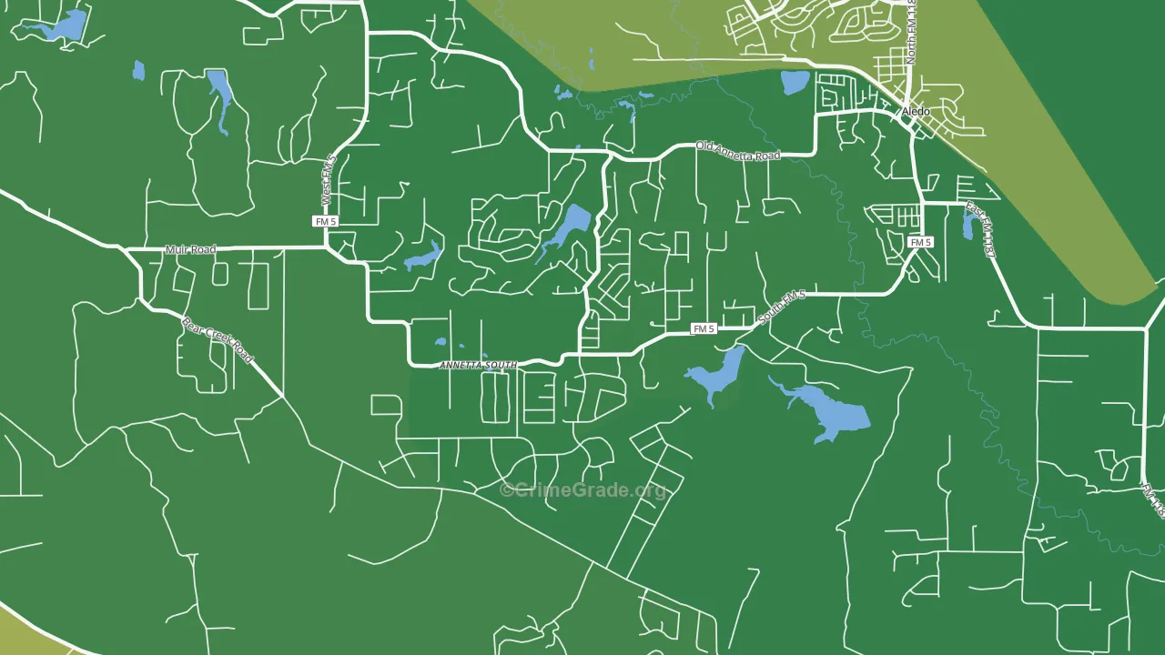 Annetta South, TX Map of Vandalism Rates