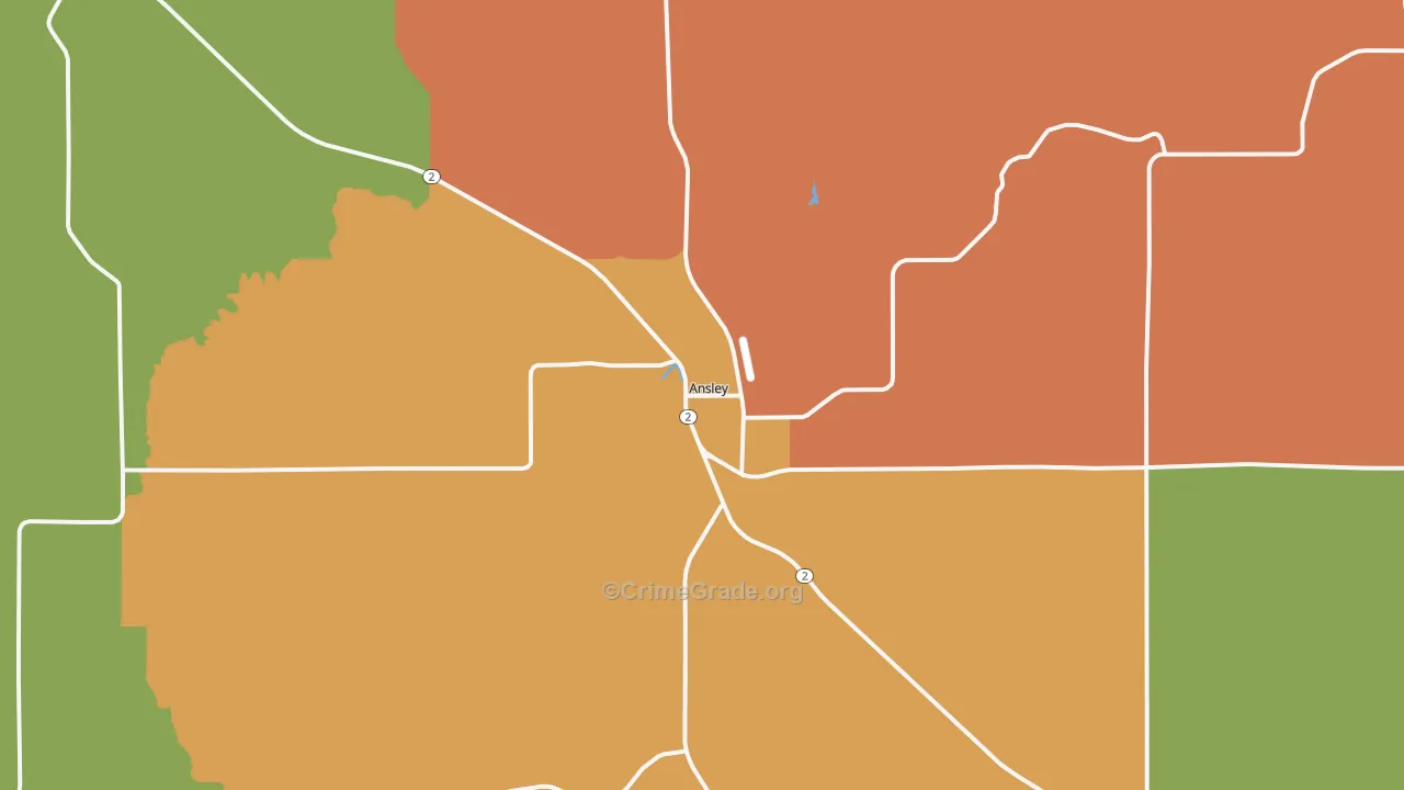 Ansley, NE Map of Vandalism Rates