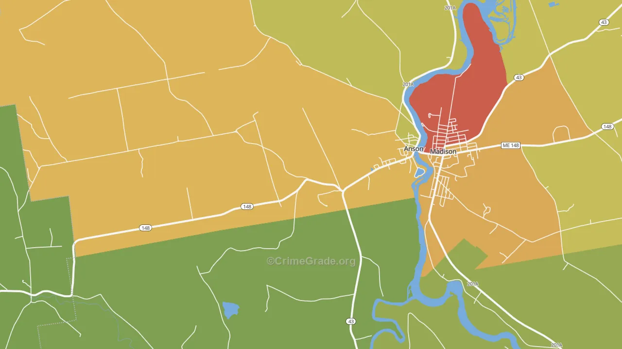 Anson, ME Map of Vandalism Rates