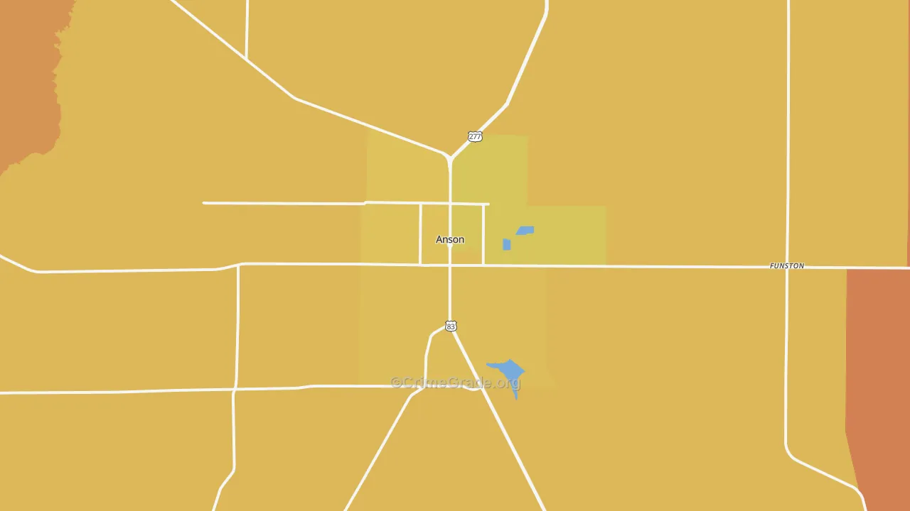 Anson, TX Map of Vandalism Rates