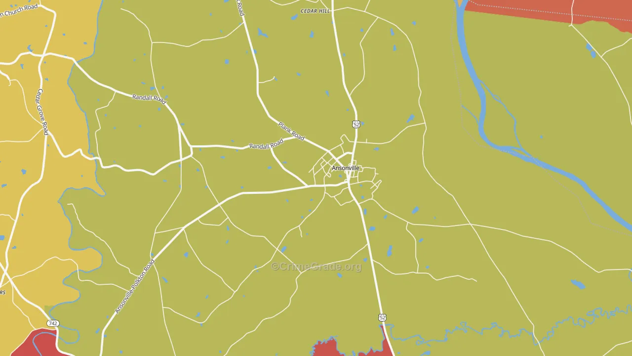 Ansonville, NC Map of Vandalism Rates