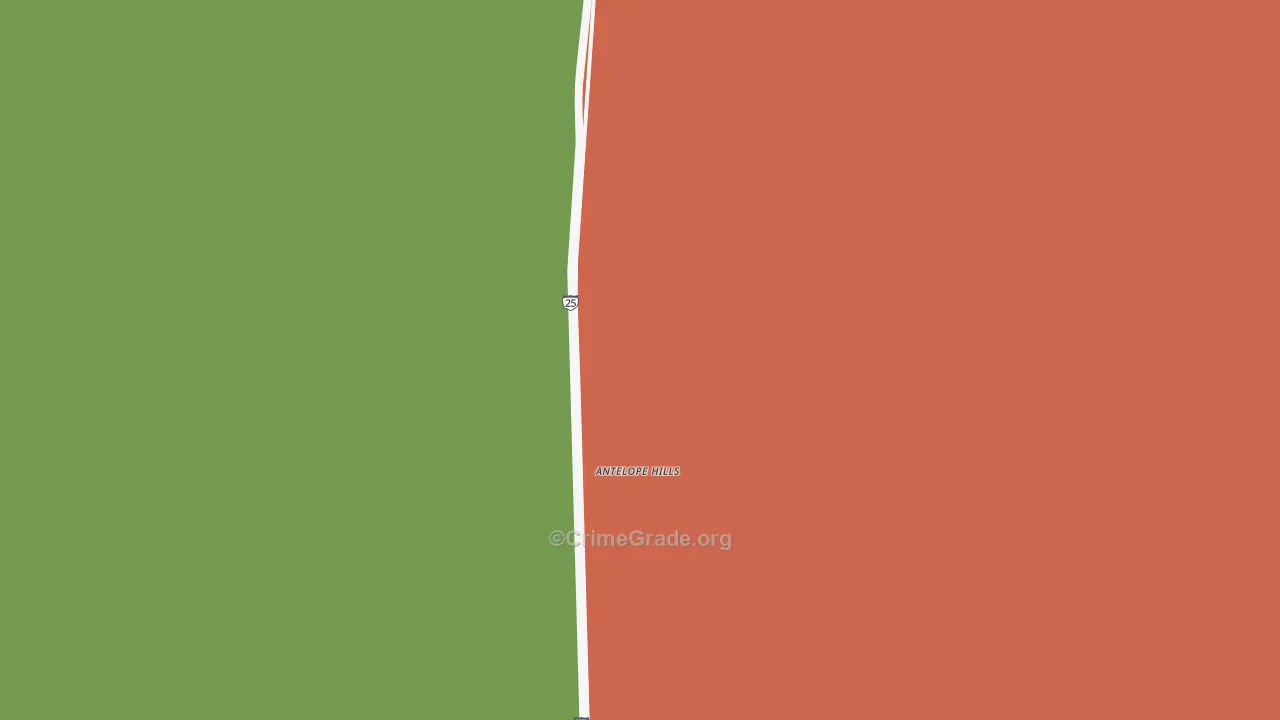 Antelope Hills, WY Map of Vandalism Rates