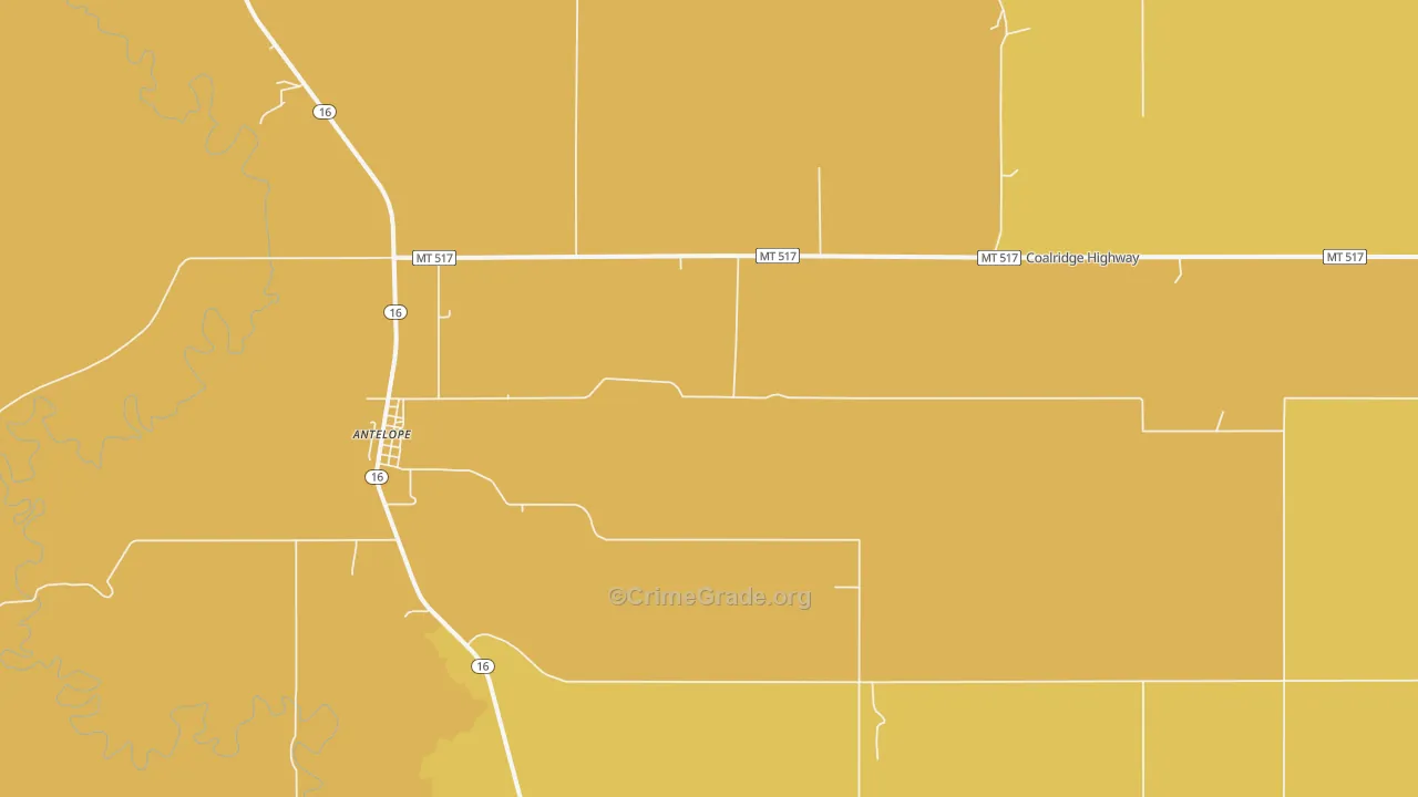 Antelope, MT Map of Vandalism Rates