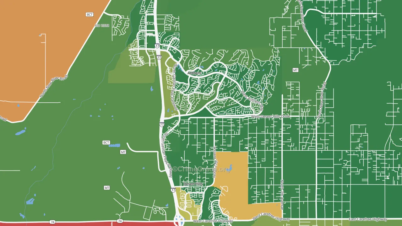 Anthem, AZ Map of Vandalism Rates
