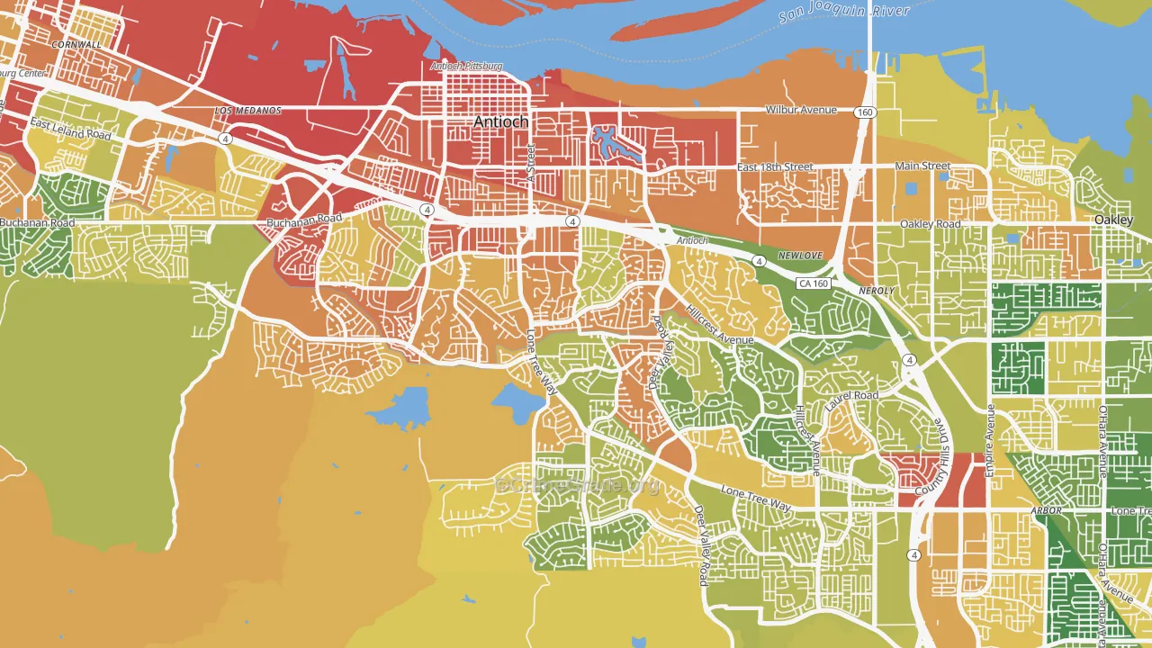 Antioch, CA Map of Vandalism Rates