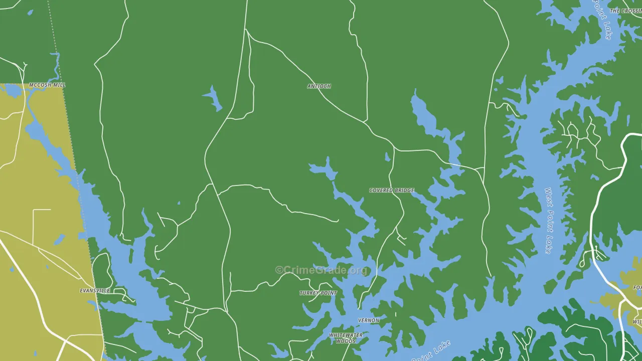 Antioch, GA Map of Vandalism Rates