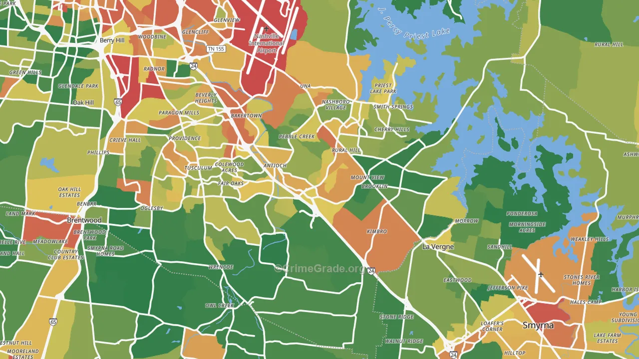Antioch, TN Map of Vandalism Rates