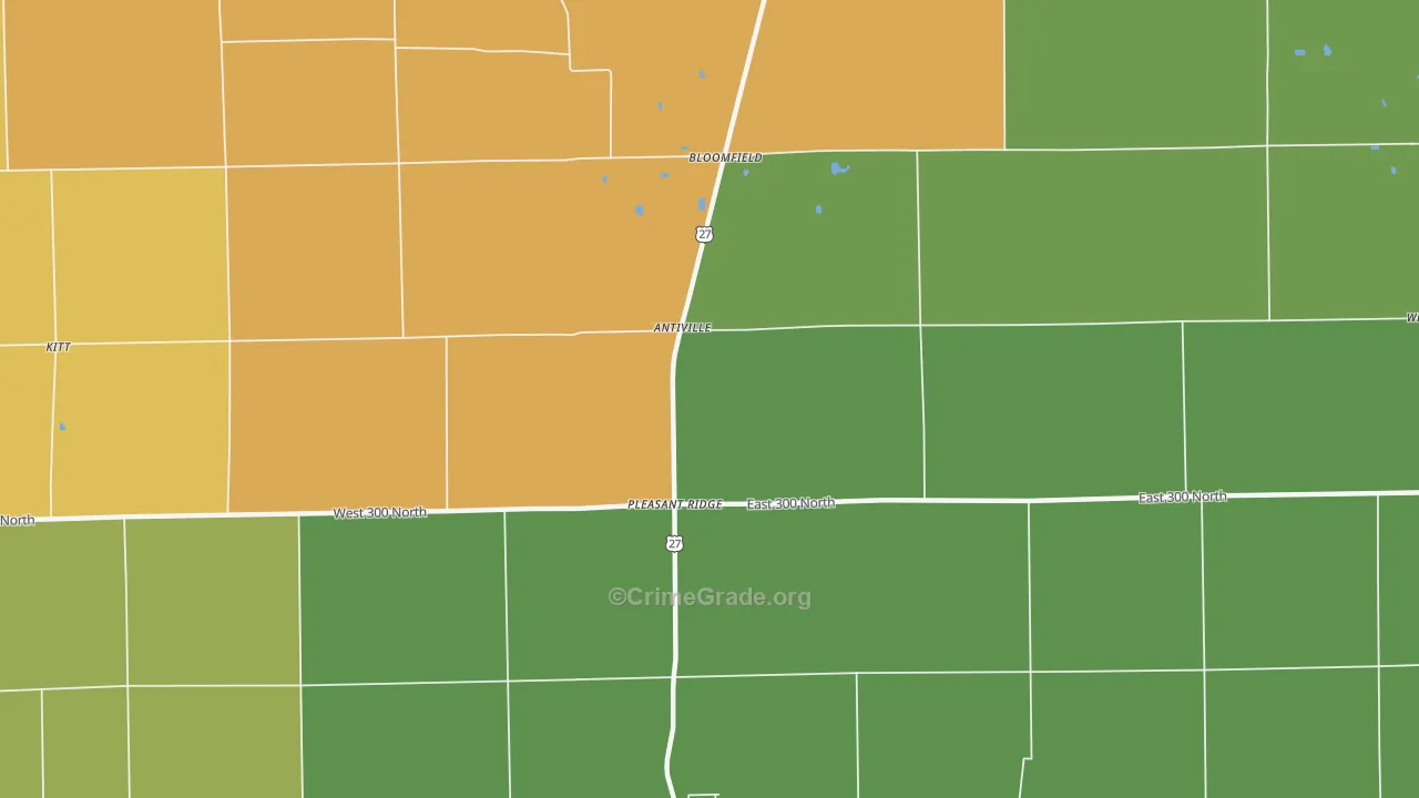 Antiville, IN Map of Vandalism Rates