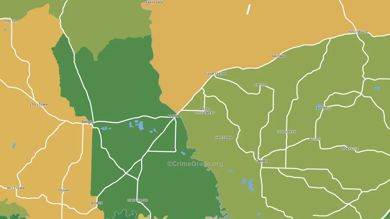 Antoine, AR Map of Vandalism Rates