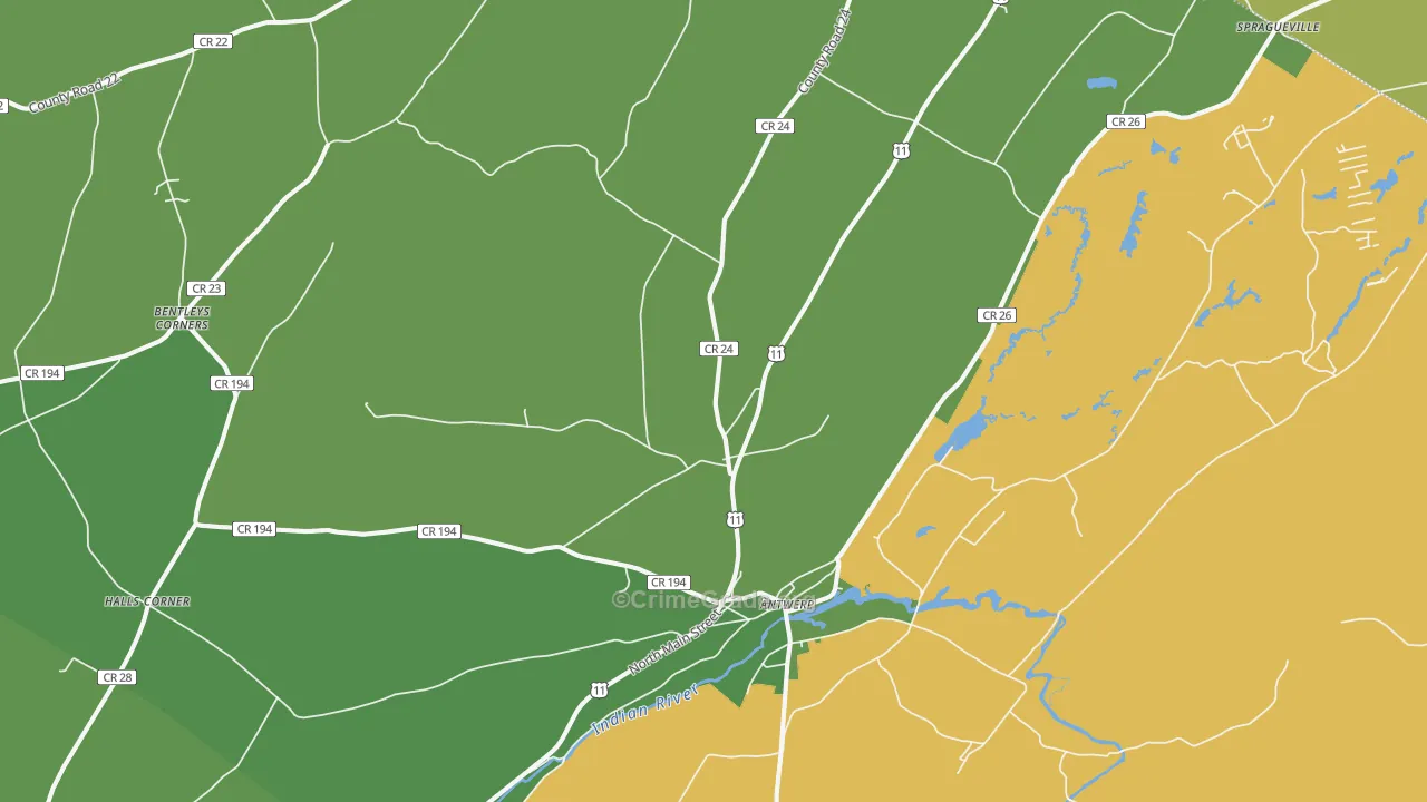 Antwerp, NY Map of Vandalism Rates