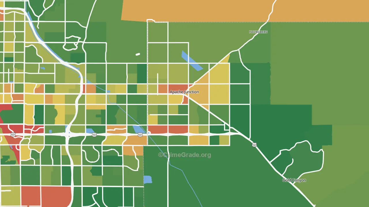 Apache Junction, AZ Map of Vandalism Rates
