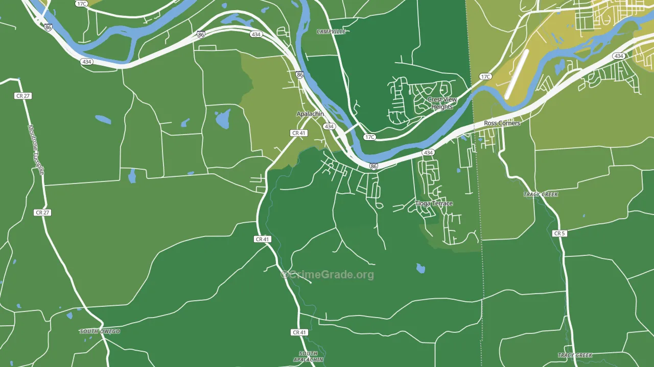 Apalachin, NY Map of Vandalism Rates