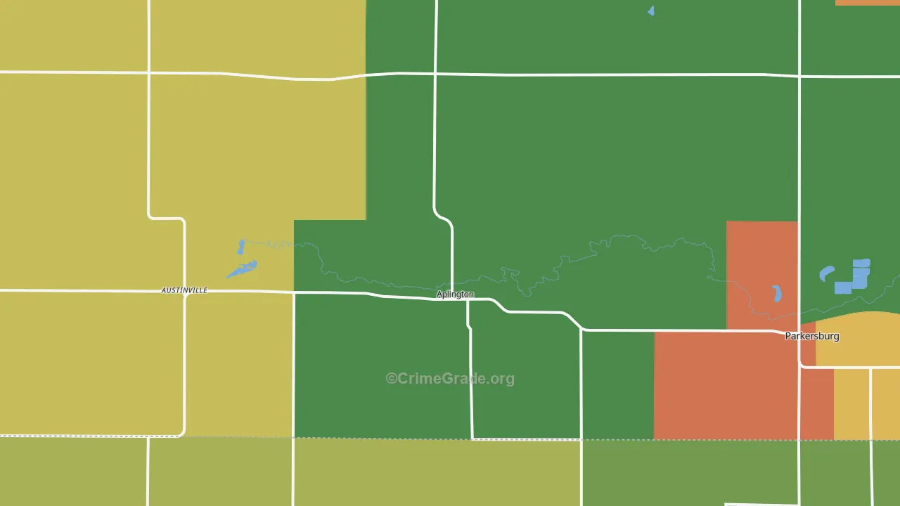 Aplington, IA Map of Vandalism Rates