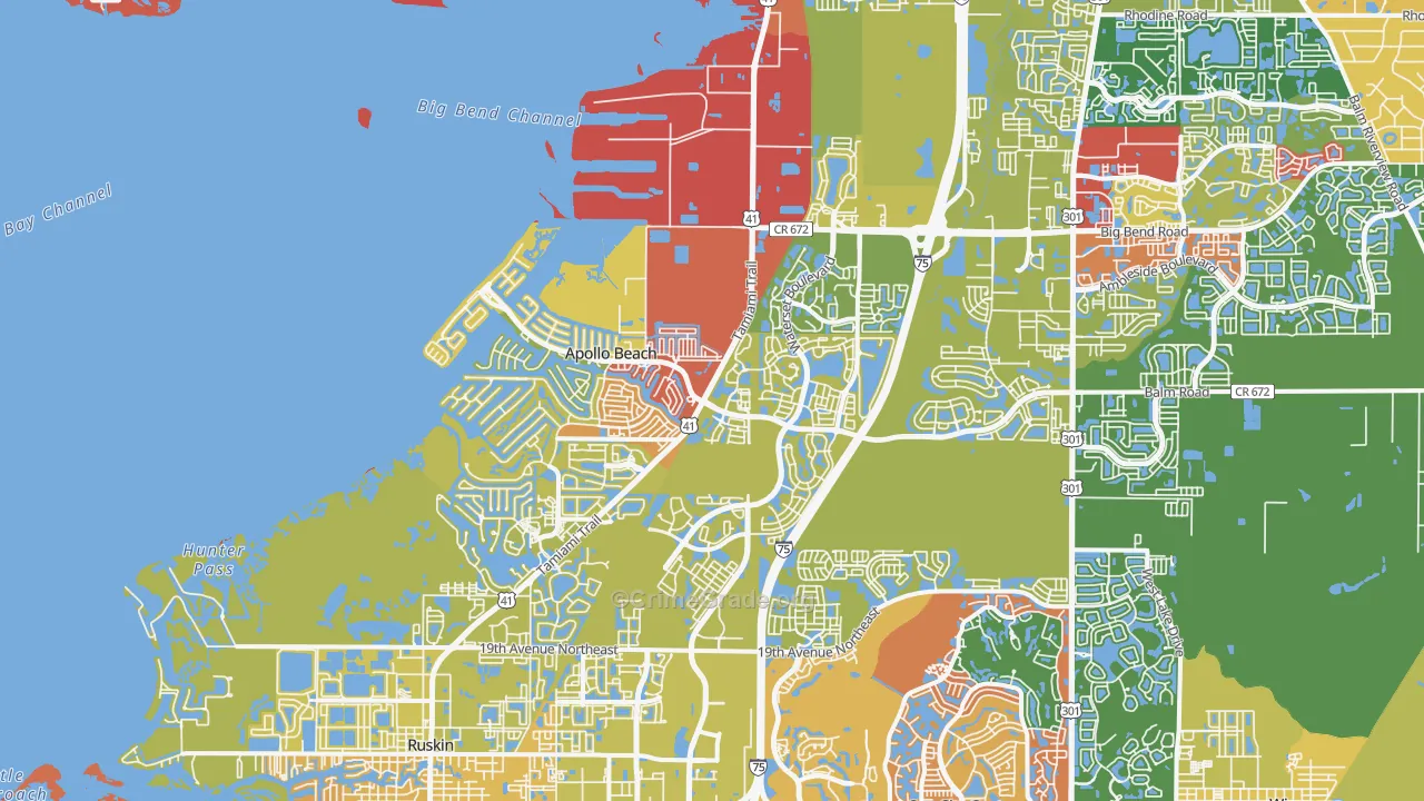 Apollo Beach, FL Map of Vandalism Rates
