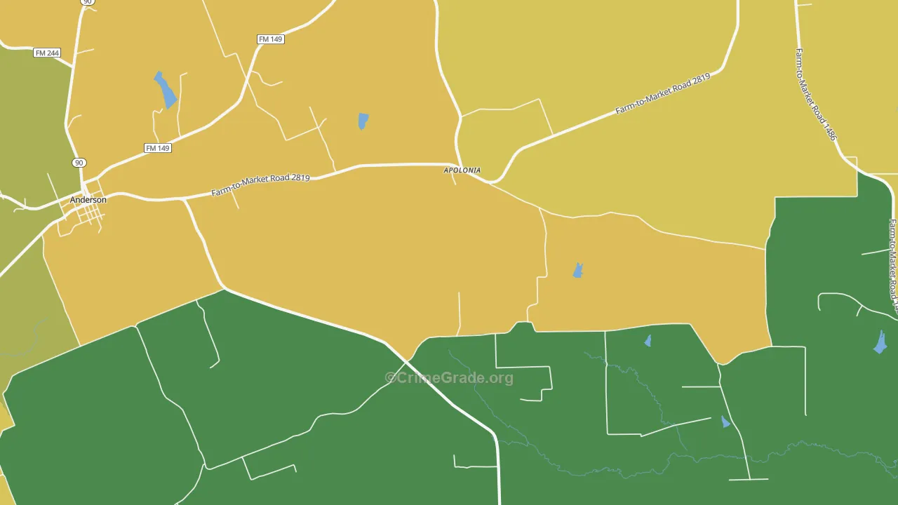 Apolonia, TX Map of Vandalism Rates