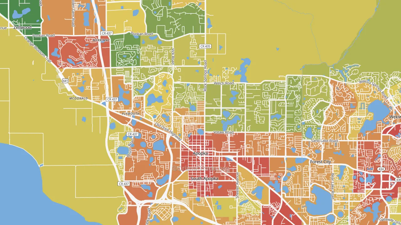 Apopka, FL Map of Vandalism Rates
