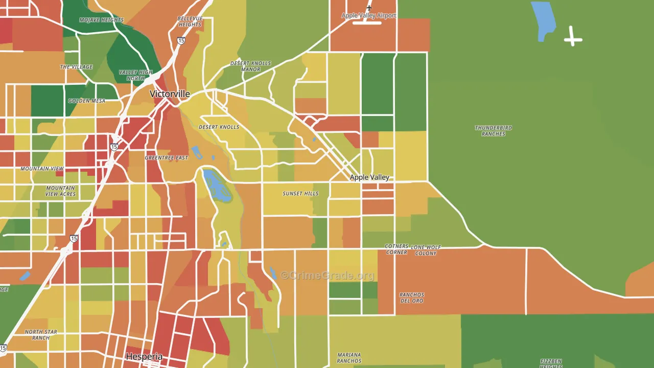 Apple Valley, CA Map of Vandalism Rates