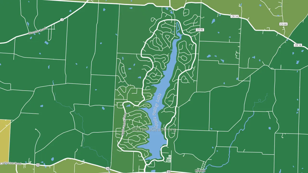 Apple Valley, OH Map of Vandalism Rates