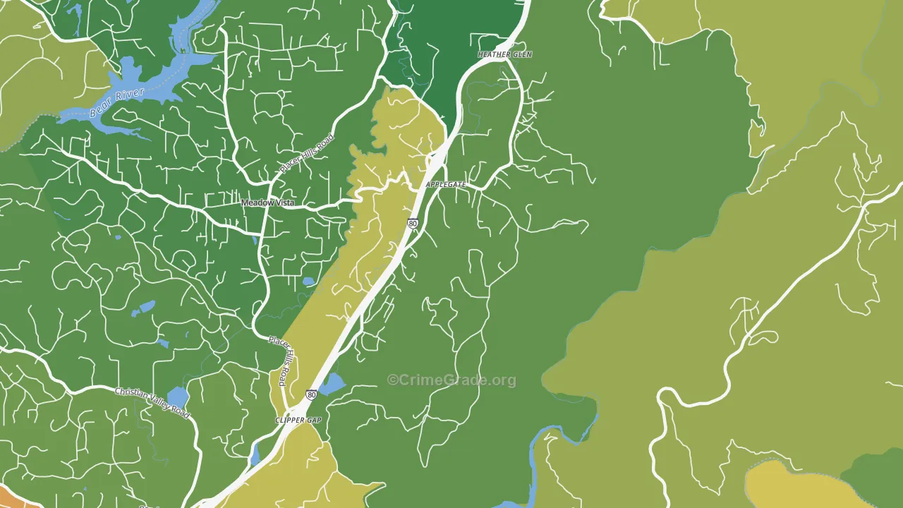 Applegate, CA Map of Vandalism Rates