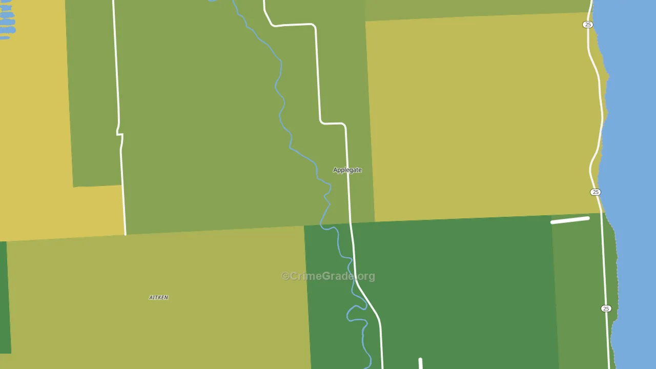 Applegate, MI Map of Vandalism Rates
